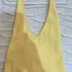 Halter Yellow Crop Top